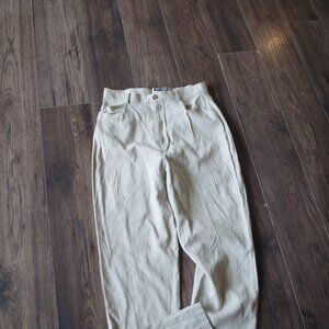 Vintage Two Roads Casual Tan Dress Looking High Waisted Women Pants